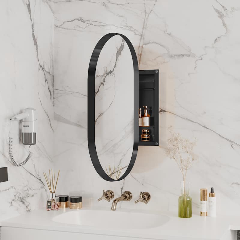 20X34 Inch Oval Recessed Medicine Cabinet