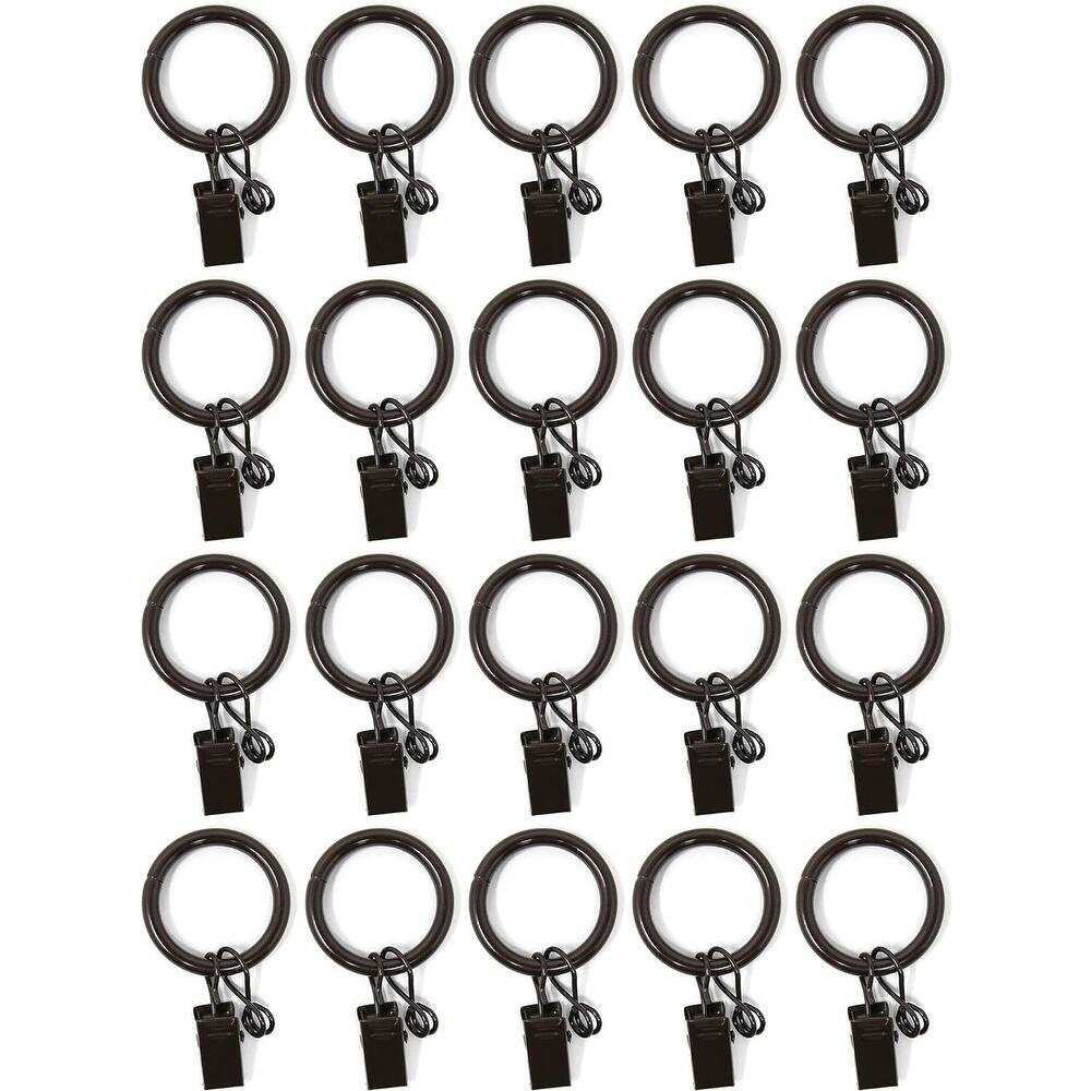20PCS Solid Metal Window Drapery Curtain Panel Ring with Eyelet, 1" Inner Diameter, Fits Up to 3/4" Rod Multicolor