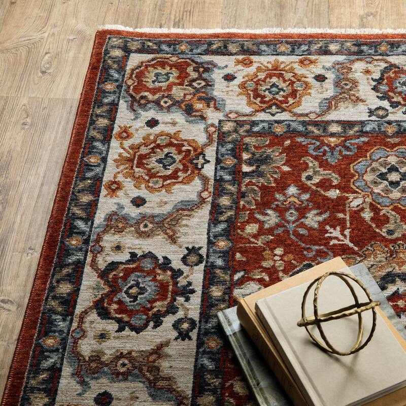 Style Haven Amelie Vintage Medallions Red/ Ivory Indoor Area Rug