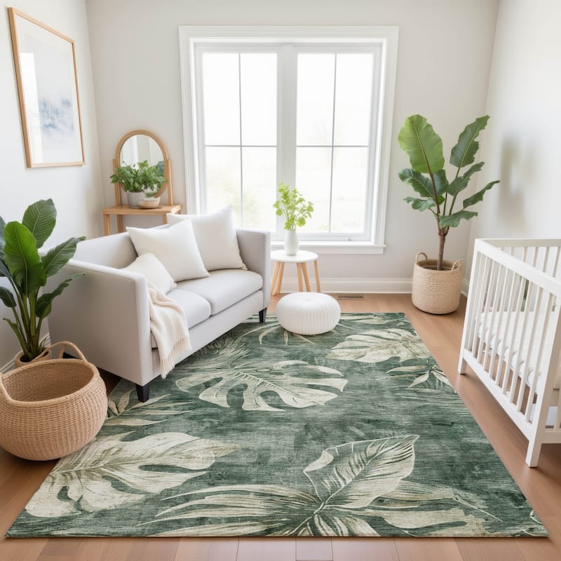 Premium Washable Super Soft Tropical Floral Mayfield Rug