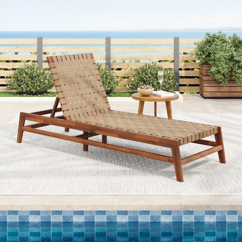 Christopher Knight Home - Benfield Outdoor Acacia Wood and Rope Chaise Lounge