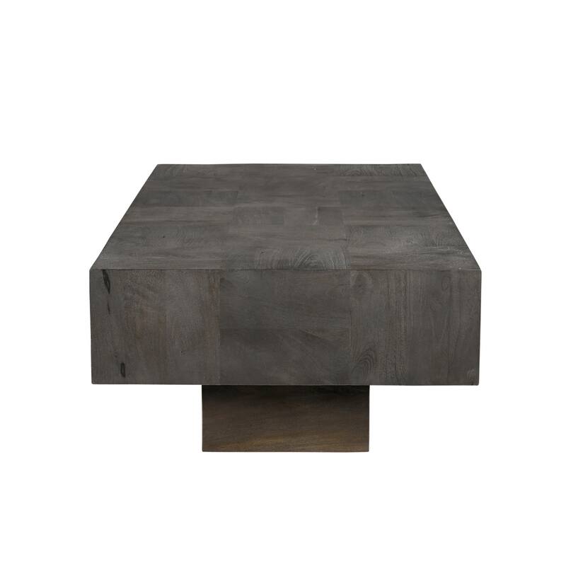 HomeRoots 59" Dark Gray Solid Wood Solid Coffee Table - 59' X '16' X '30