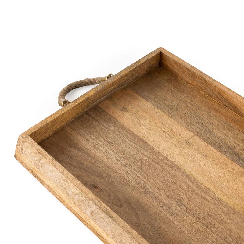 Caydence Rectangle Wood Trays, Set of 2 - 24.5" x 17" x 2.5"