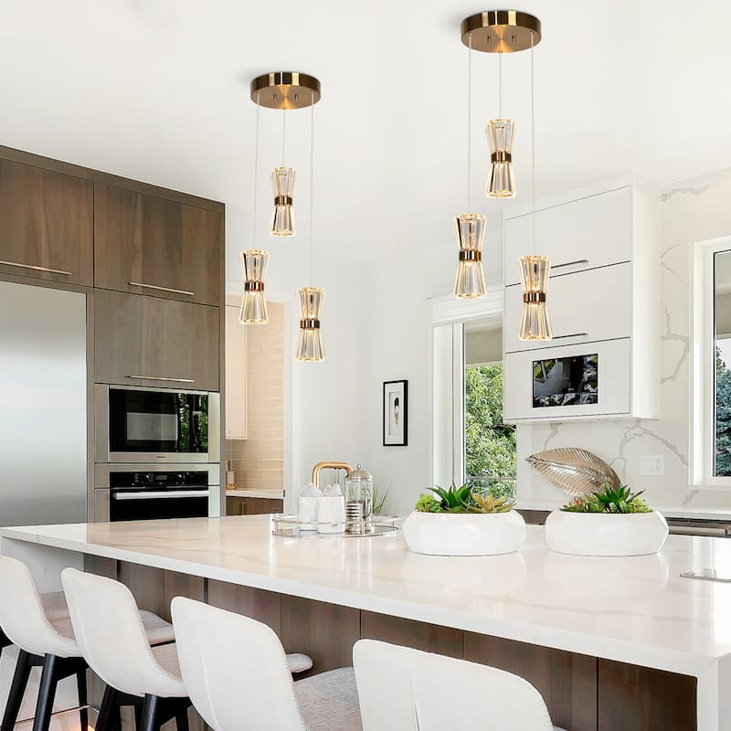 Modern 3-Light LED Cluster Chandelier Island Pendent Lights for Kitchen Island - Dia. 11.8" x H 7.8"