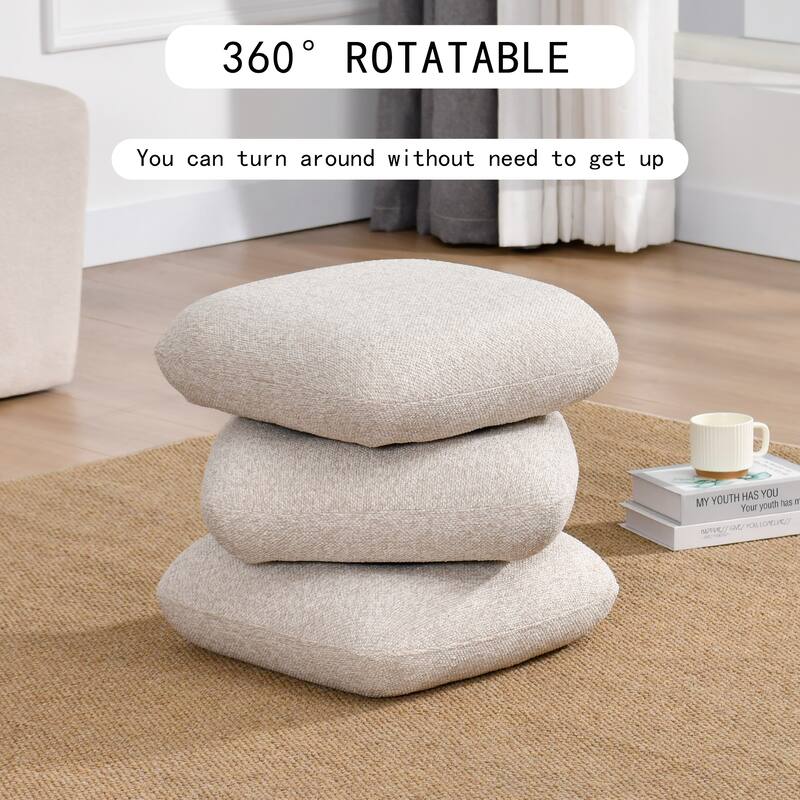 Modern 360° Swivel Multi-Layer Upholstered Ottoman