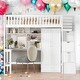 preview thumbnail 2 of 11, Elegance Unique Design Wood Full Size Loft Bed With Ladder,Beautiful Kid Bed