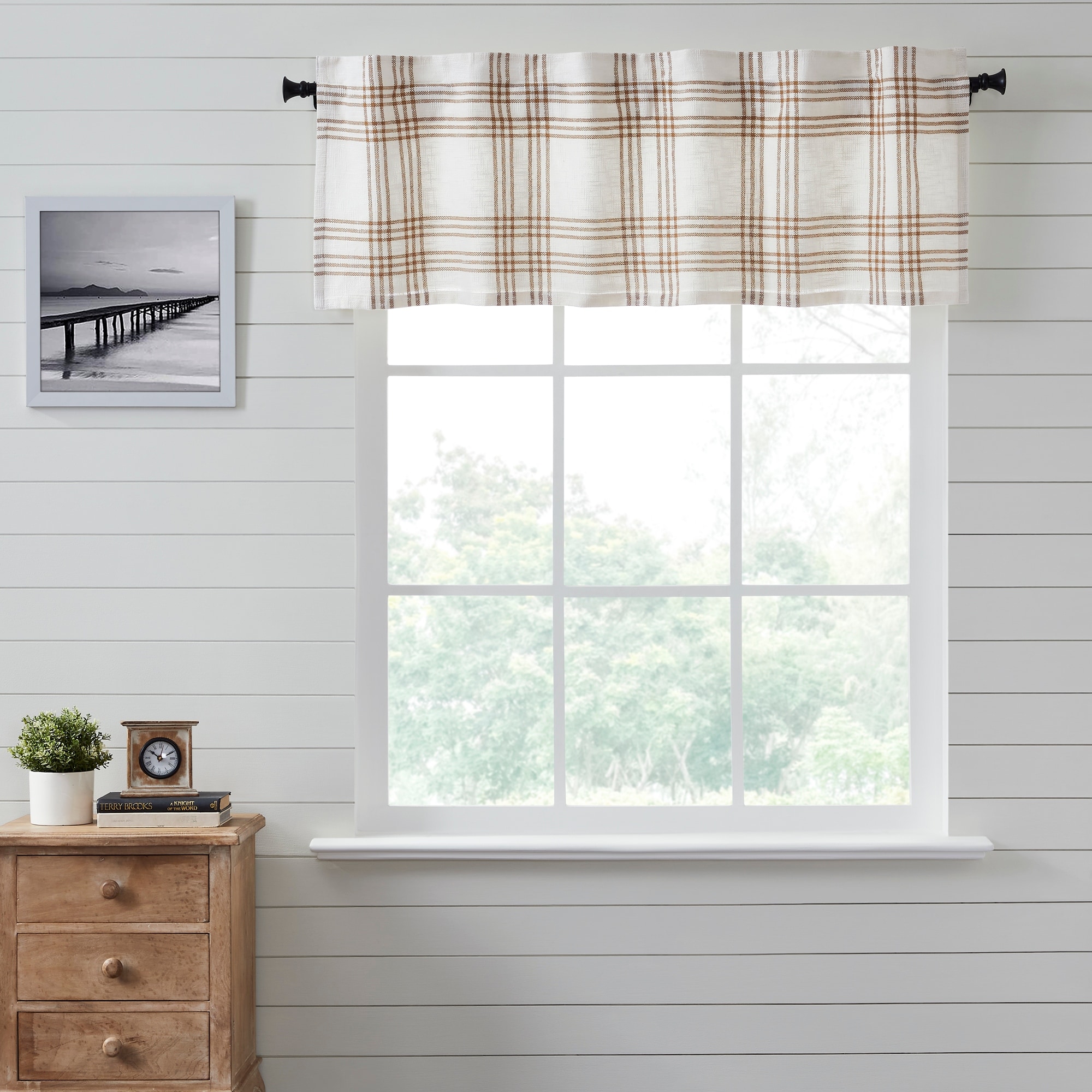Wheat Plaid Valance 19x60 - M