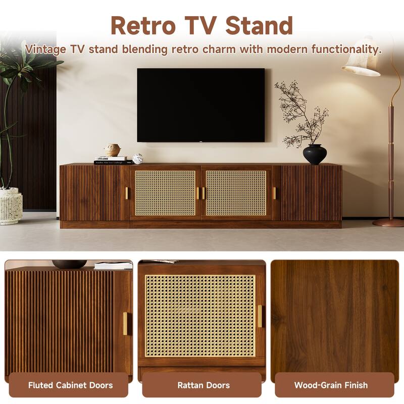 78" TV Stand for TVs Up to 85" - Walnut