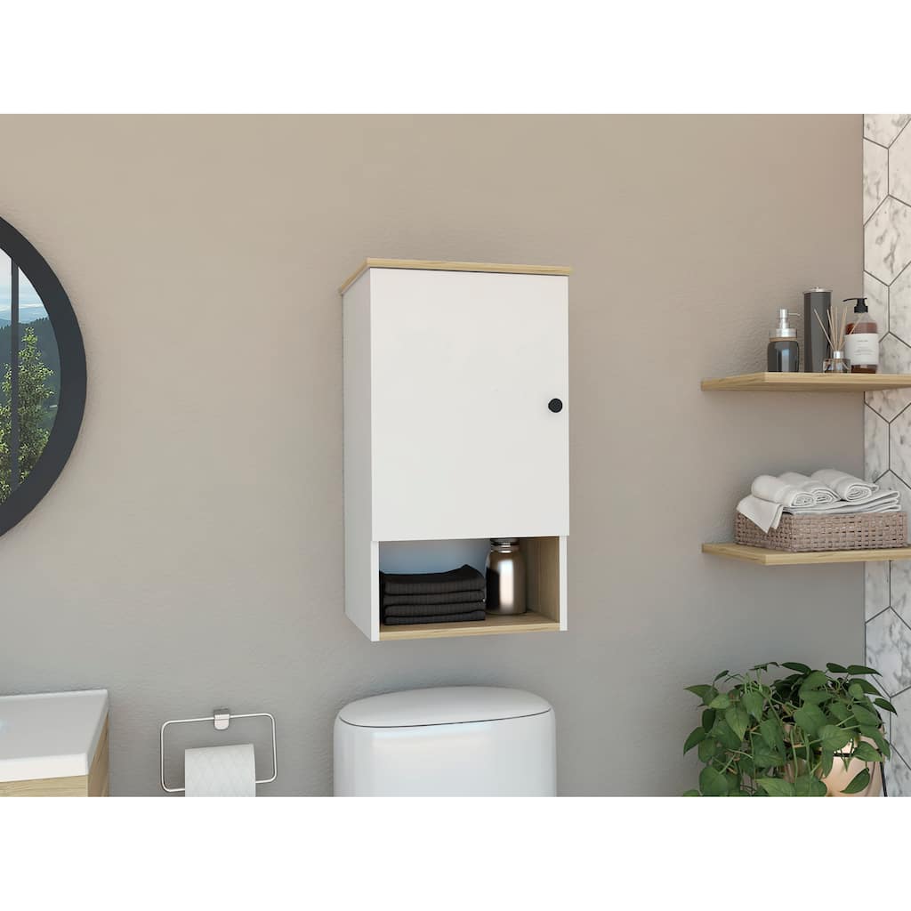 TUHOME St. Angelo Medicine Cabinet with 2 Internal Shelves, Single Door, and 1 Shelf