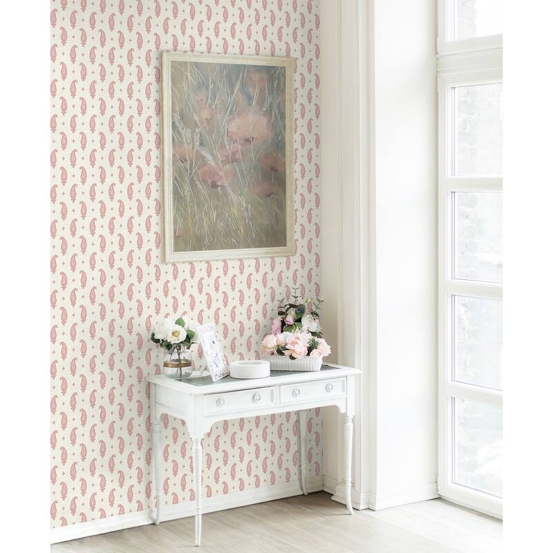 Seabrook Designs Maia Paisley Nonwoven Unpasted Wallpaper