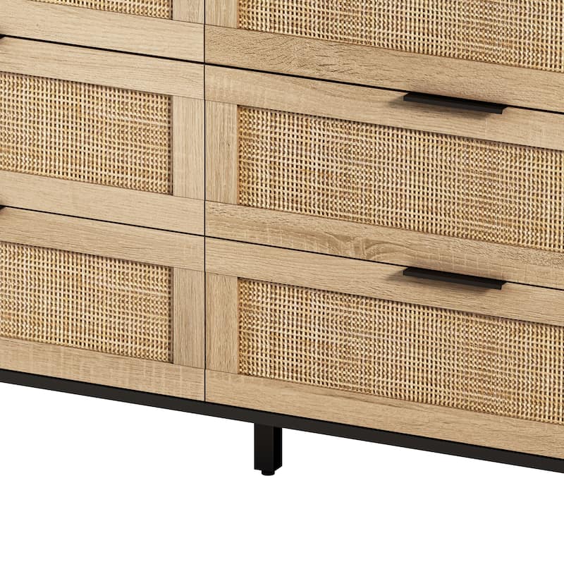 Modern Rattan Storage Cabinet Rattan Drawer,for Bedroom,Living Room