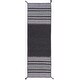 preview thumbnail 16 of 26, Hand-Woven Recar Stripe Reversible Area Rug 2'6" x 8' Runner - Grey