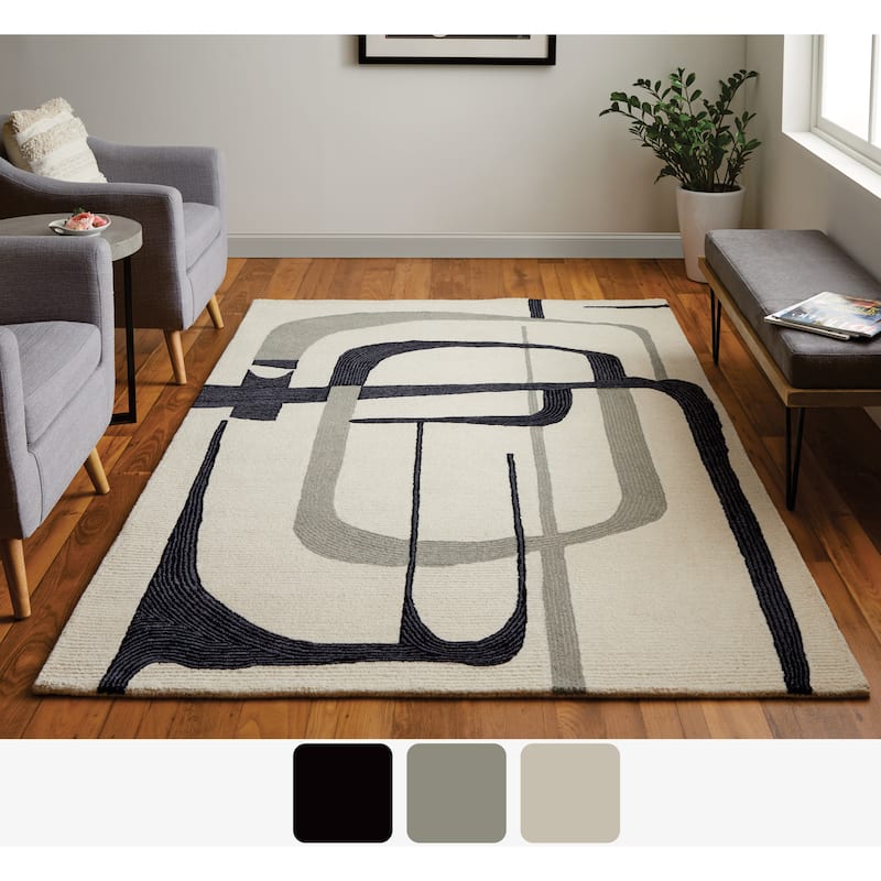 Grand Bazaar Ardon Hand Tufted Abstract Transitional Area Rug