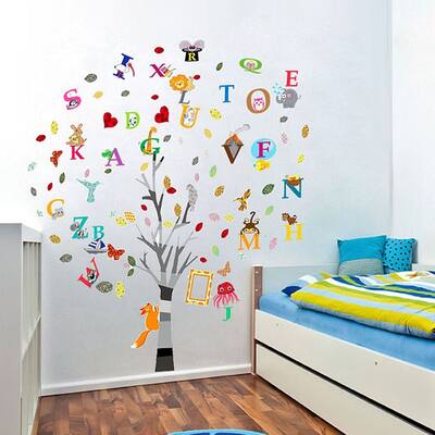 Walplus Colorful Photo Tree Learning Alphabet Wall Sticker Nursery Decor