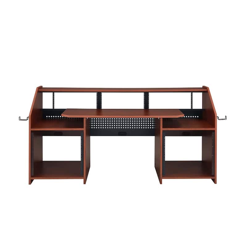 Rectangular Music Desk with 2 Open Compartment, Cherry