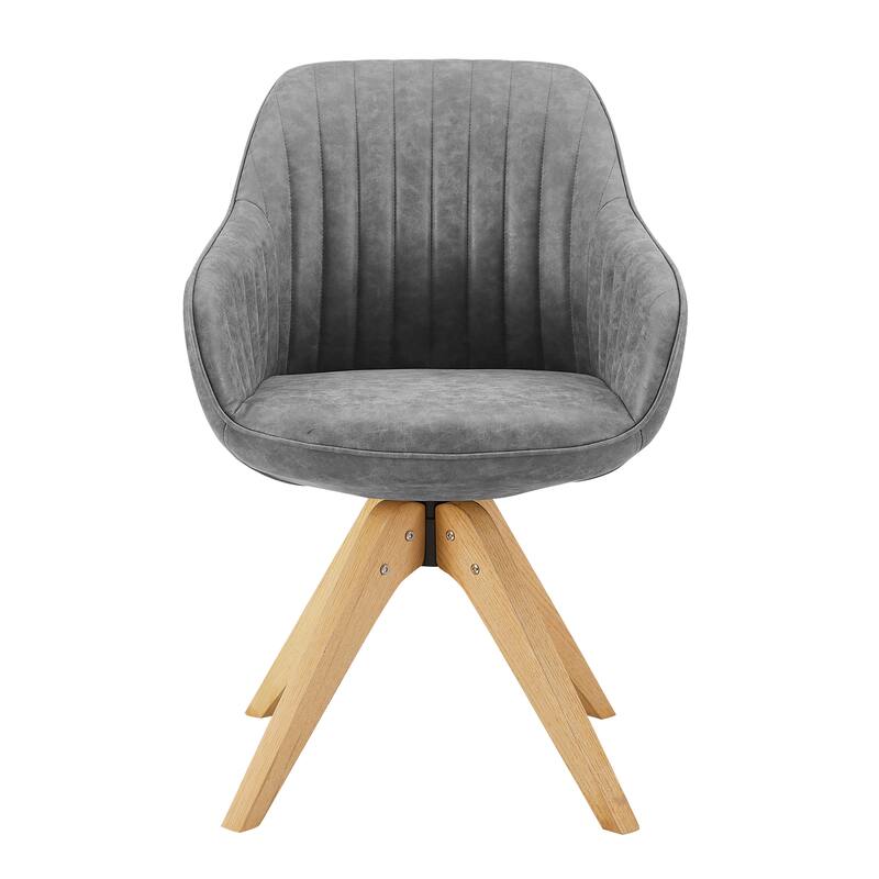 Art Leon Modern Wood Swivel Chair with Oak Legs