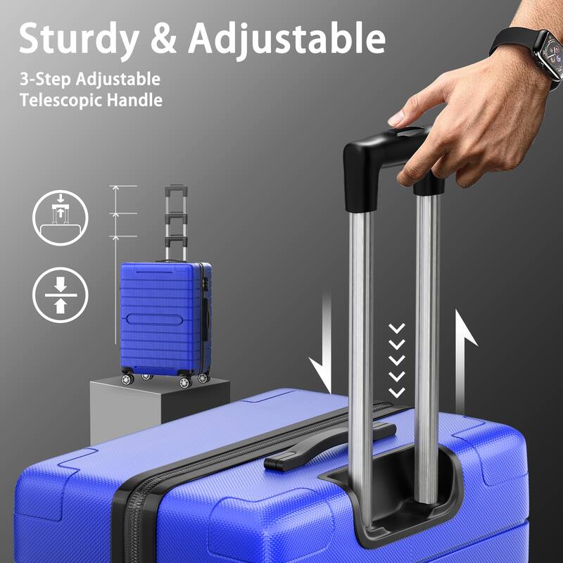 SUGIFT 3 Piece Luggage Sets Hard Shell Luggage Sets with Spinner Wheels TSA Lock, 20in/24in/28in