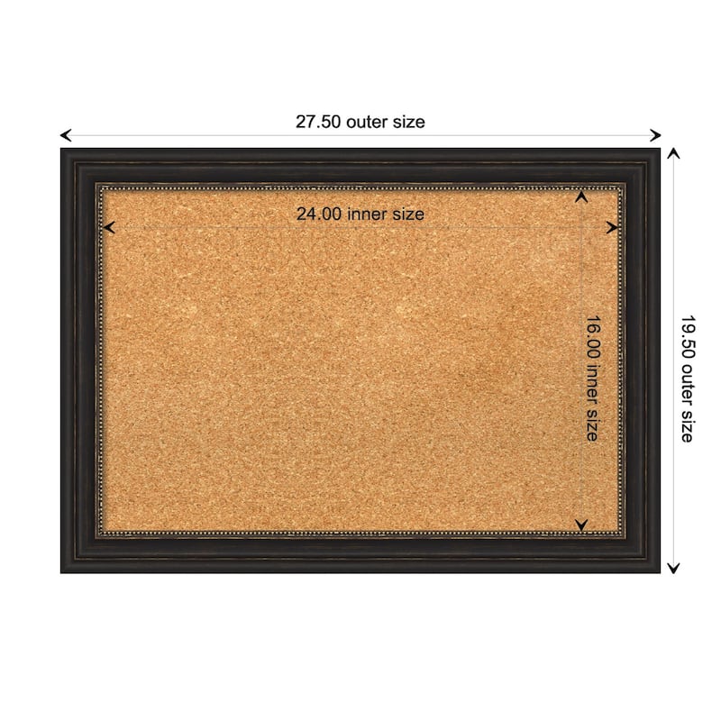 Accent Bronze Narrow Framed Cork Bulletin Memo Board