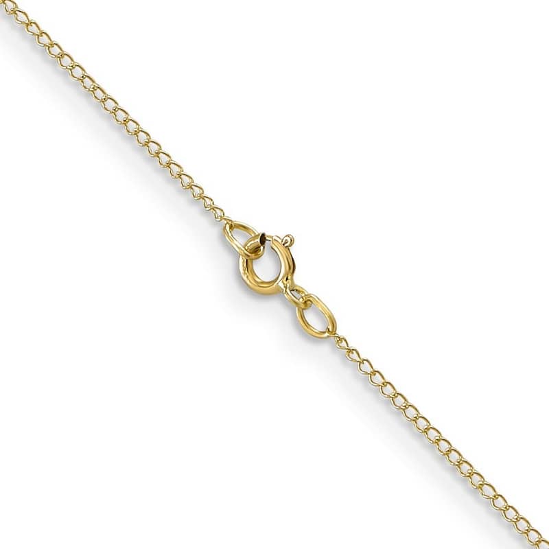 Curata 10k Yellow Gold 0.5mm Carded Curb Chain Necklace (Spring-ring) Options: 16 18 20 24