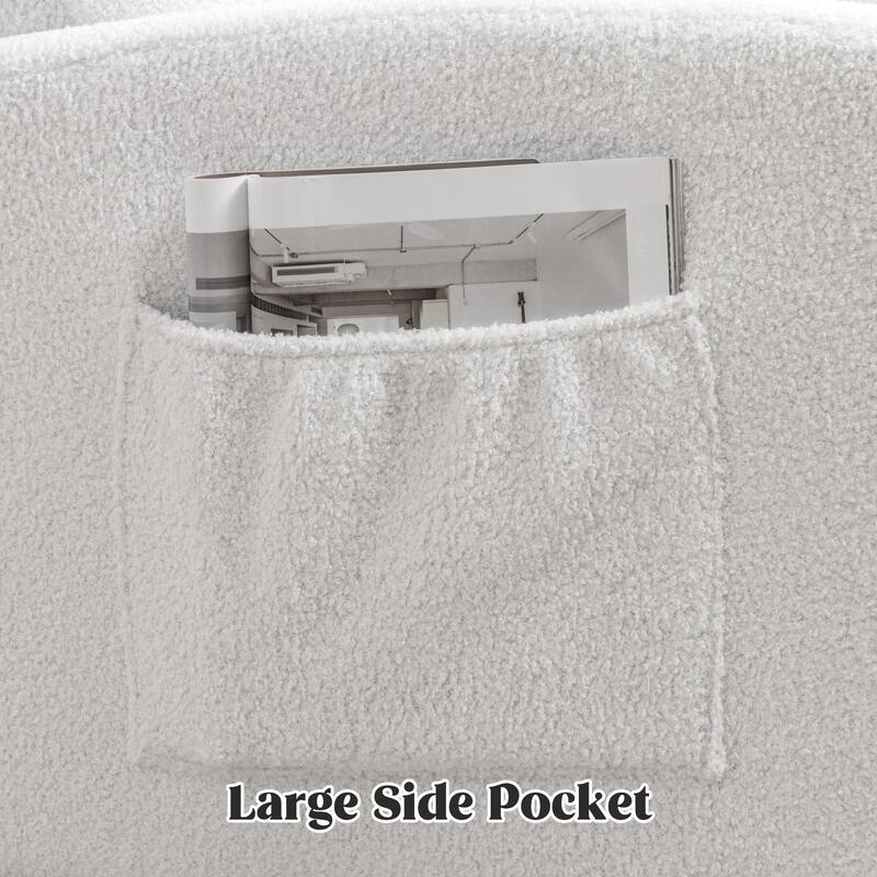 HOMYKA Swivel Glider Rocker Accent Chair for Nursery with Side Pocket