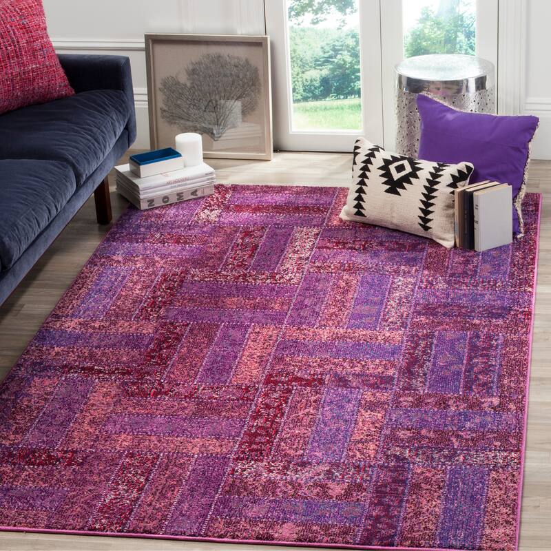 SAFAVIEH Monaco Richarde Boho Geometric Rug - 6'7" x 9'2" - Purple/Multi