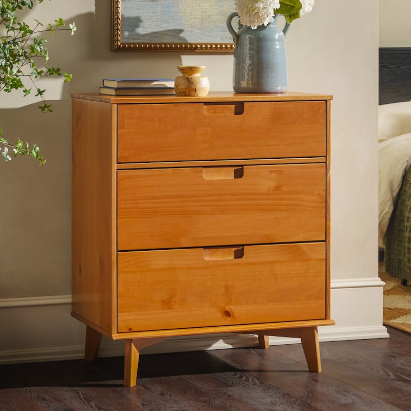 Middlebrook Mid-Century Solid Pine 3-Drawer Storage Chest