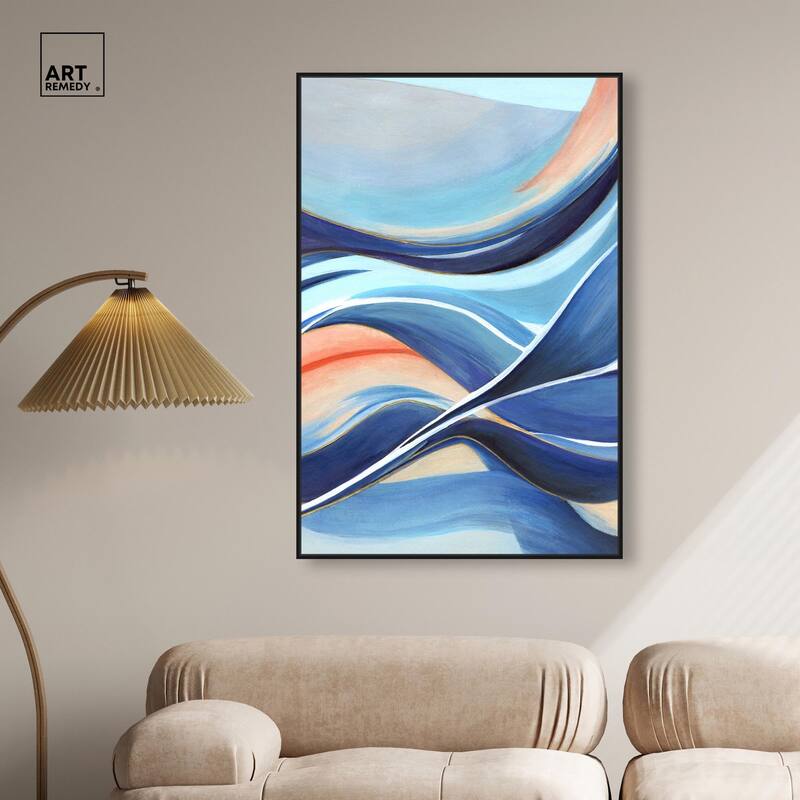 Glowing Blue II Canvas by Art Remedy