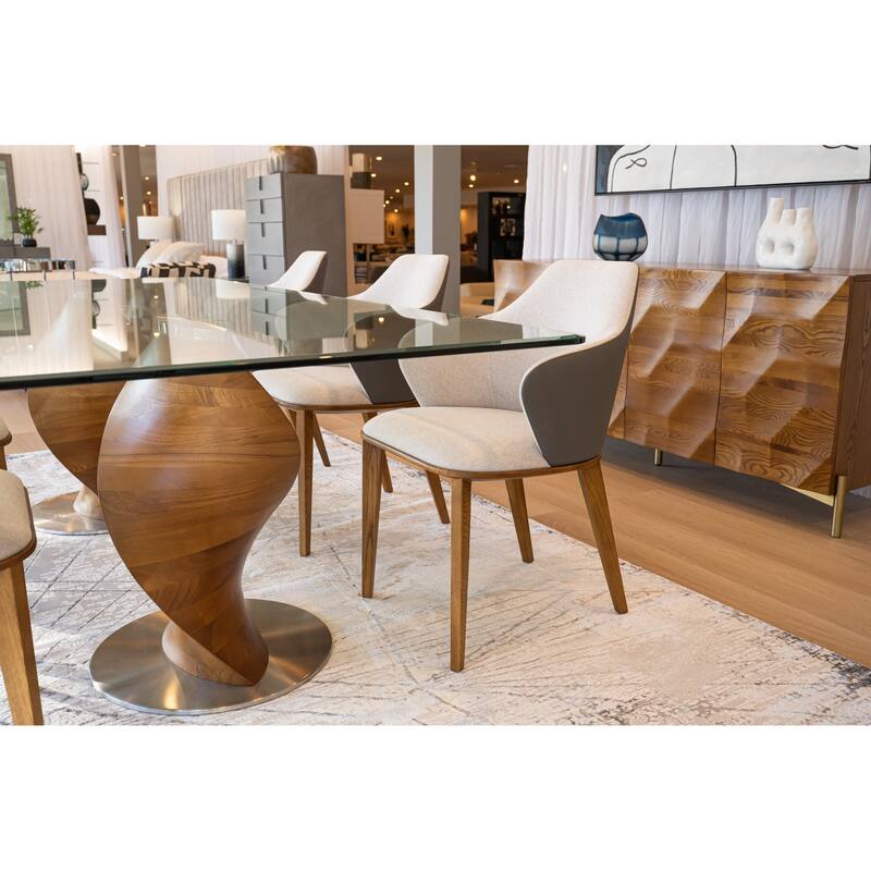 Megan Modern Beige & Grey Dining Chair