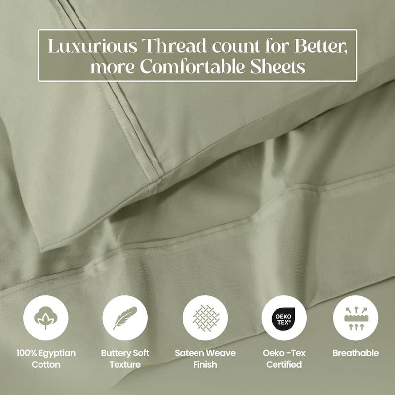Blue Nile Mills 1200 Thread Count Egyptian Cotton Deep Pocket Sheet Set