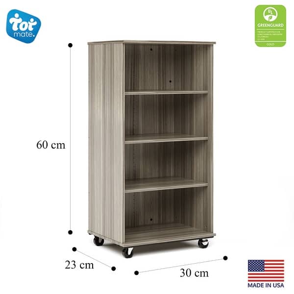 dimension image slide 0 of 4, Tot Mate Open Single Sided Mobile Storage Locker, Write-on Wipe-off Markerboard Back, 60H