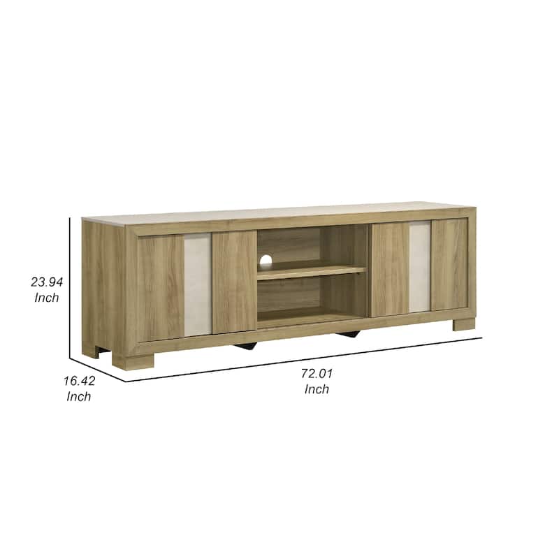 Amey TV Stand Media Cabinet, 2 Sliding Door, Shelves, Brown Driftwood