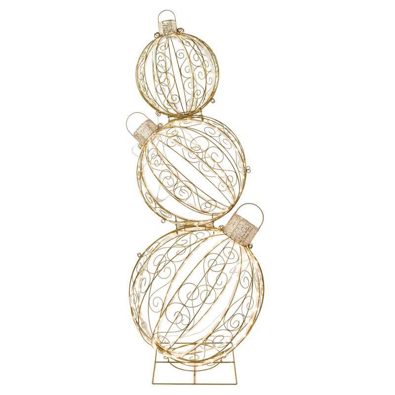 51" Scroll Design Stacked Christmas Ornaments Yard Decoration