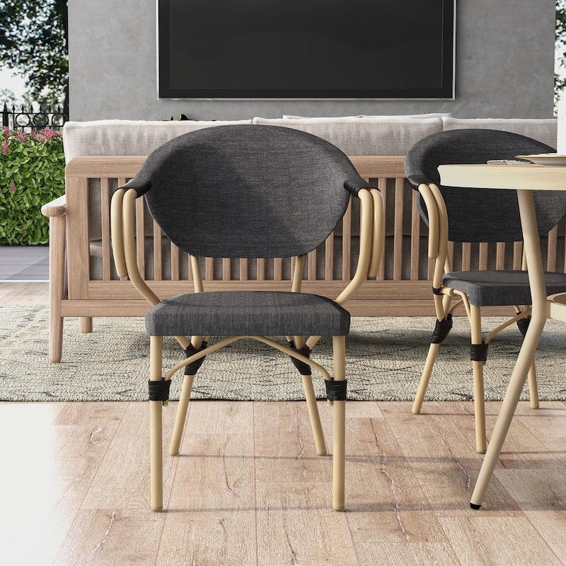 Alanna Modern Natural Mesh Curved Patio Side Chairs (Set of 2) by Furniture of America - Set of 2