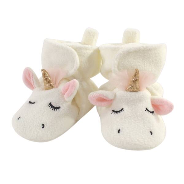 slide 1 of 1, Hudson Baby Infant and Toddler Girl Cozy Fleece Booties, Modern Unicorn, 2 Toddler - Modern Unicorn Modern Unicorn - 2