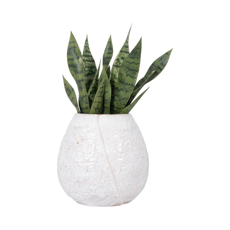 Sagebrook Home Ceramic Ivory Round Textured Round Vase