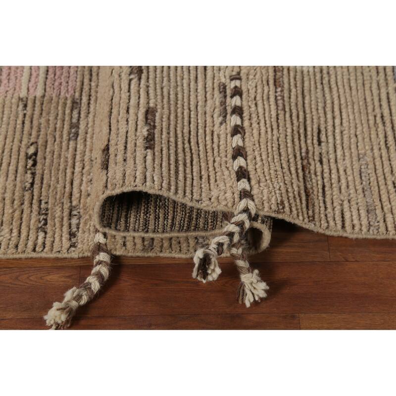 All-Over Geometric Moroccan Oriental Area Rug Hand-Knotted Wool Carpet - 8'11"x 12'4"