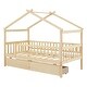 preview thumbnail 51 of 57, Roomfitters Twin Size Wooden House Bed with Two Storage Compartments, Stylish and Space-Saving Bed Frame