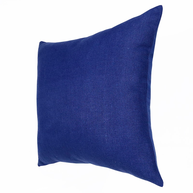 Sevita Hand-Woven Solid Linen Throw Pillow, 20" x 20"
