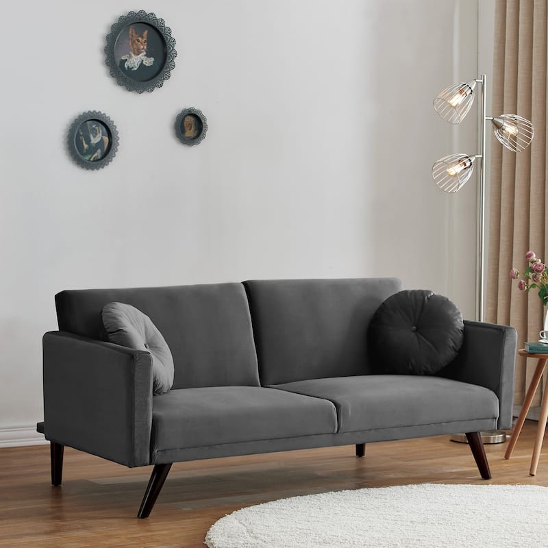 Nicole Velvet Sofa Bed Sleeper - Grey