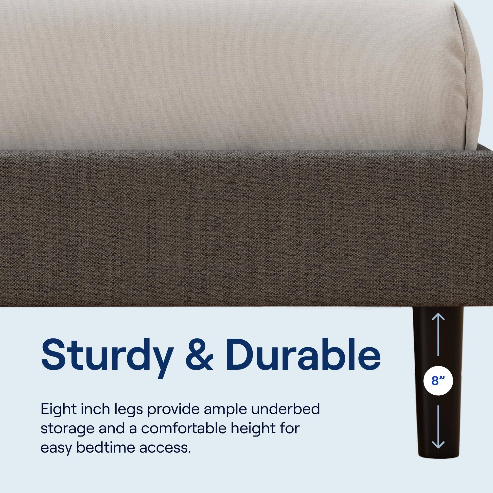 Twin Bed Frame, 8 Inch Legs, Wooden Slats Support Steel Frame