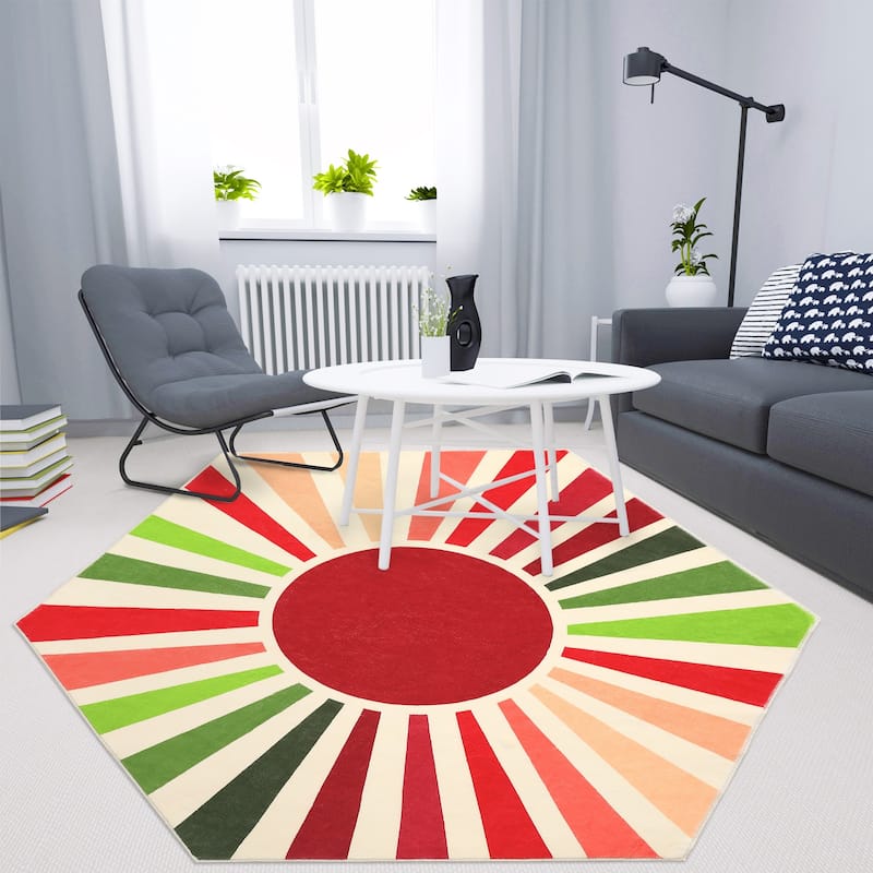 Garvee Rainbow Sol Kids Area Rug