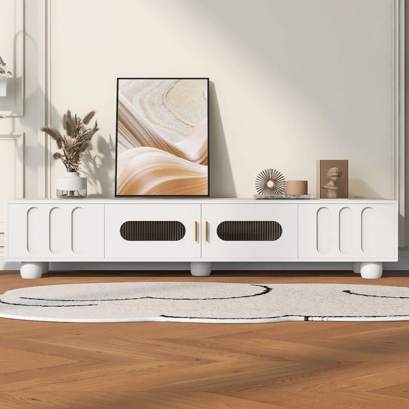 Modern TV Stand for TVs up to 80 Inches - White