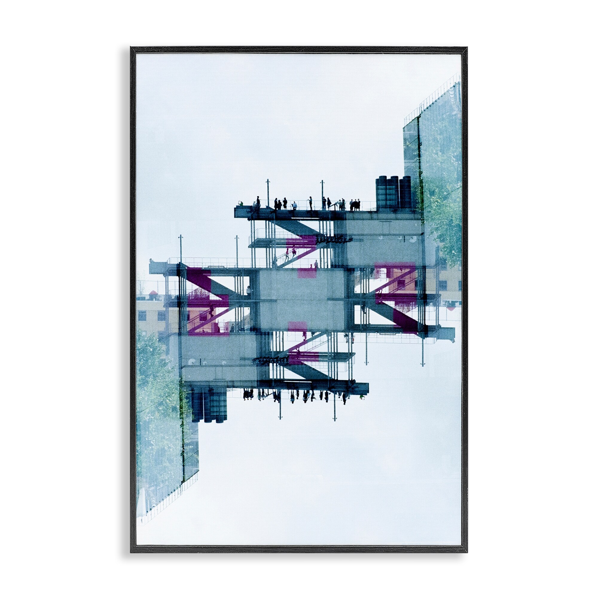 Stupell Symmetrical Industrial Structure Framed Giclee Art Design By Robin Vandenabeele