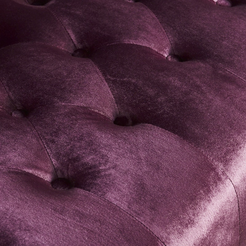 50.25" Velvet Button Tufted High Wingback Loveseat Sofa with Wood Legs for Living Room
