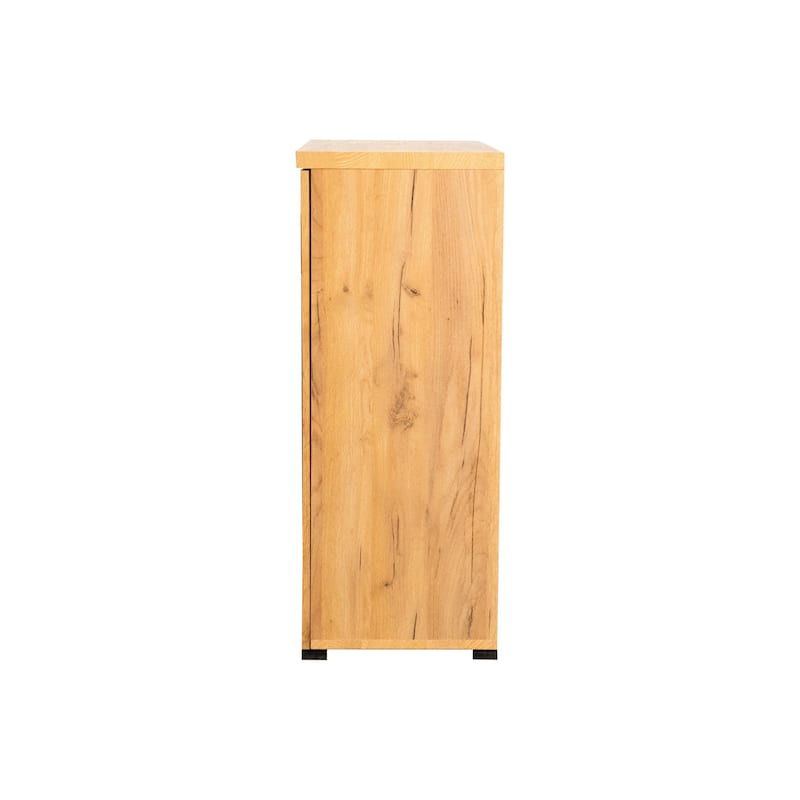 38 Inch Accent Cabinet Chest, 5 Adjustable Shelf Units, Golden Oak Brown - 31.5" x 15" x 37.75"