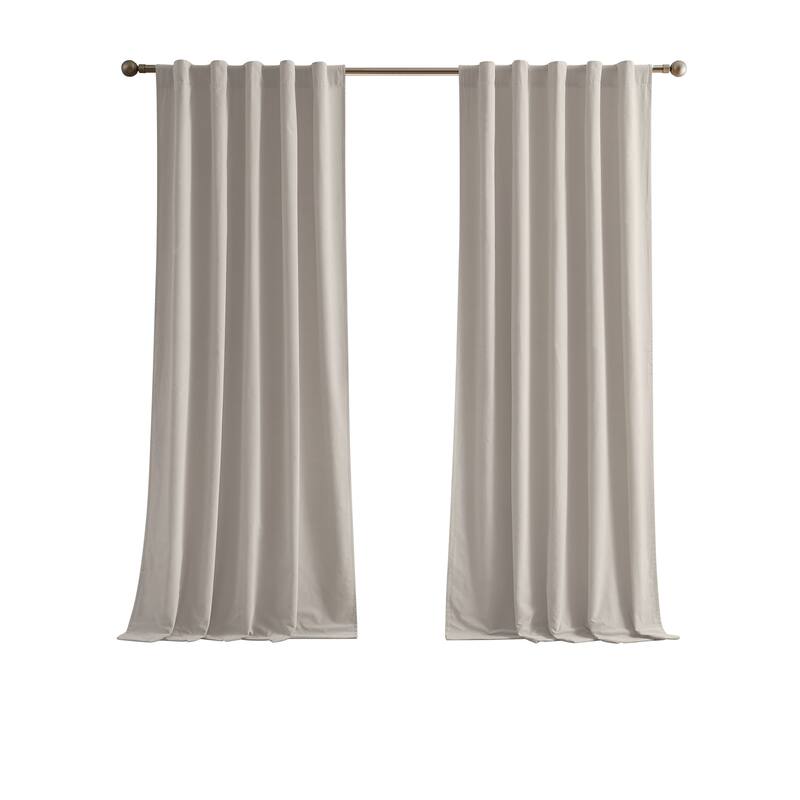 Brooklyn Loom Matte Cotton Velvet Window Curtain with Back Tab