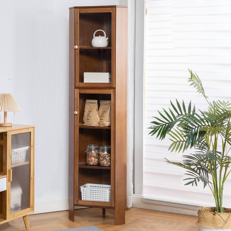 Wooden Cabinet with Doors and Shelves