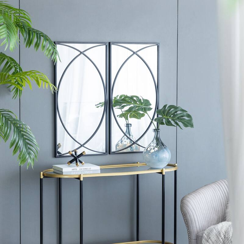 32" Rectangular Wall Mirrors with Black Frame