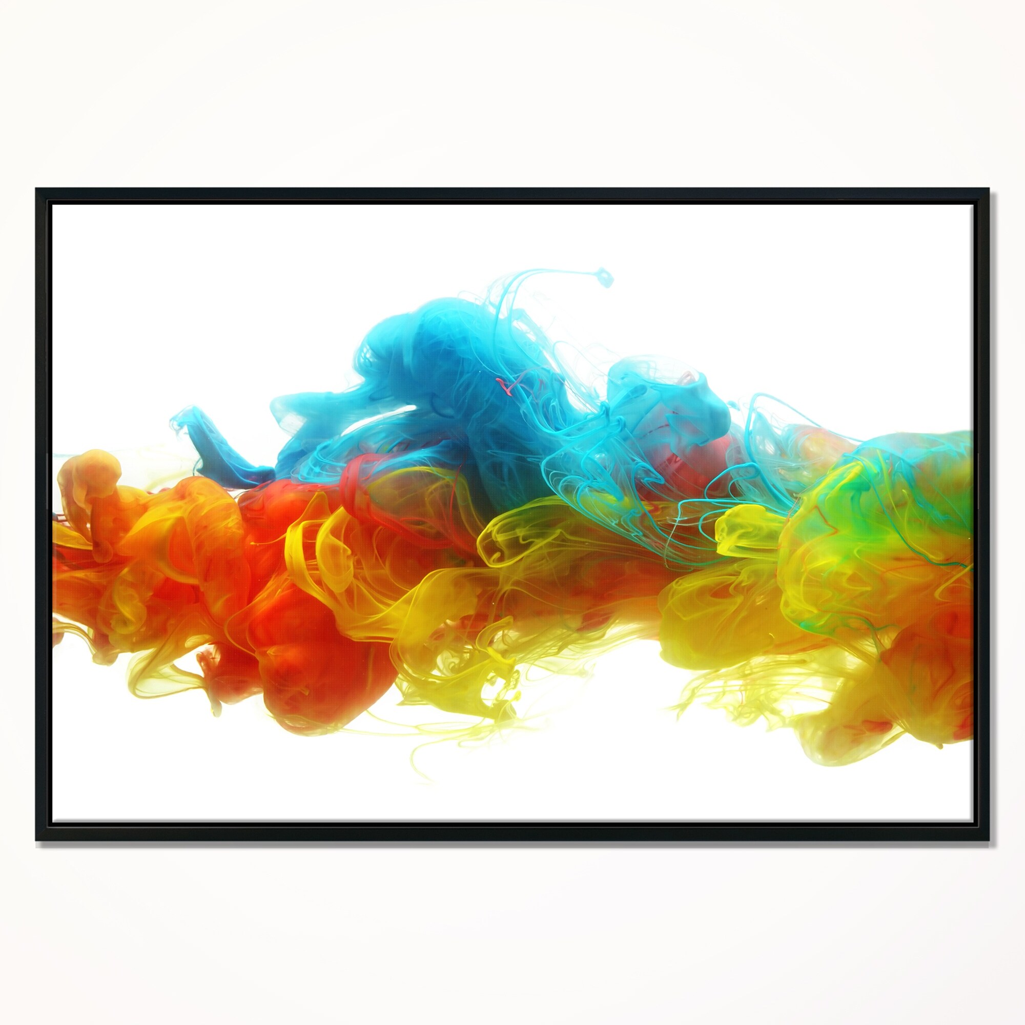 Shop Designart Colorful Ink In Water Abstract Framed Canvas