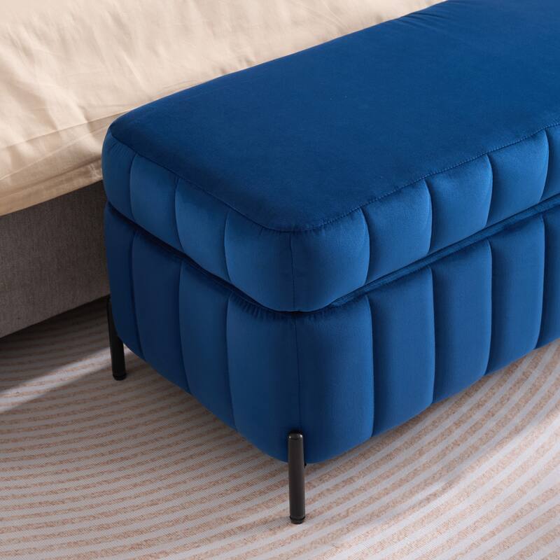 49.2"W Modern Storage Bench,Bedroom Ottoman Bench with Metal Legs